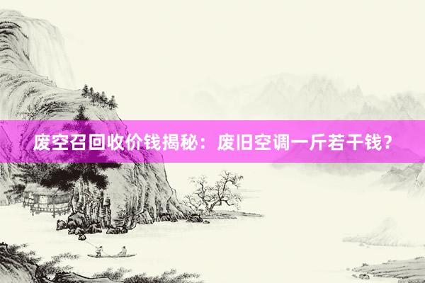 废空召回收价钱揭秘：废旧空调一斤若干钱？